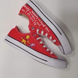 Converse - Winnie the Pooh Hand-painted,  Red, Women's 7